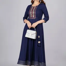 Moda Rapido Floral Yoke Design Sequinned Liva Anarkali Kurta-picture-49