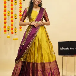Fabcartz Semi-Stitched Lehenga & Unstitched Blouse With Dupatta-picture-6