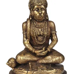 Exotic India Gold-Toned Hanuman Ji Religious Idol Showpiece-image-26