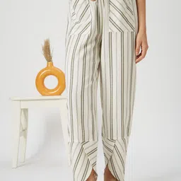Mystere Paris Striped Cotton Lounge Pants-image-7