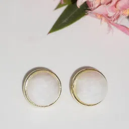 Niscka Gold-Plated Stone Studded Circular Shaped Studs-0