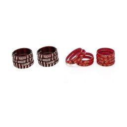 Somil Combo Glass Bangles For Women |Combo Of 2 Set, Maroon, Red-image-52