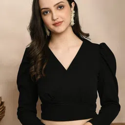 IUGA Puff Sleeve Cinched Waist Top-image-91