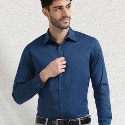 URBANICE Men Classic Slim Fit Solid Spread Collar Cotton Formal Shirt-image-23