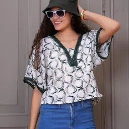 JC4U Women Printed Woollen Crepe Top-14