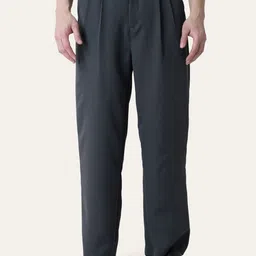 PERCH Men Relaxed Loose Fit Mid-Rise Pleated Korean Pants-picture-11