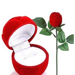 V FASHION JEWELLERY Set Of 2 Red Velvet Rose Ring Box-25
