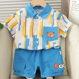 INCLUD Boys Printed Short Sleeves Shirt With Shorts-image-39