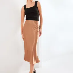 BIGDART A-Line Polyester Midi Skirts image 5