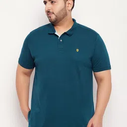 XFOX Men Plus Size Solid Polo Collar Cotton T-shirt-image-52