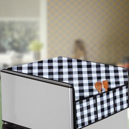 The Furnishing Tree Fridge Top Cover Compatible for LG GL-D201ABPU, 185 LTR WxL 65x111 in CM Gingha-image-89