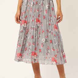 Moda Rapido Pleated Flared Midi Skirt-picture-40