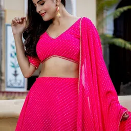 DIVASTRI Printed Semi-Stitched Lehenga & Unstitched Blouse With Dupatta image 3