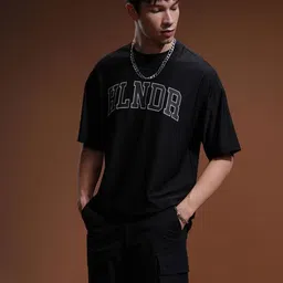 HIGHLANDER Men Typography Printed Round Neck Oversized T-shirt-image-96