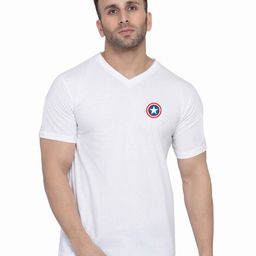 Blisstone Men Brand Logo Printed V-Neck Slim Fit T-shirt-image-79