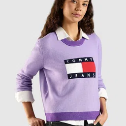 Tommy Hilfiger Women Brand Logo Printed Relaxed Fit Crew Neck Sweatshirt-picture-28