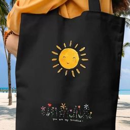 the sack co Black Canvas Tote Bag-image-78