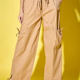 QIOA Women Relaxed Mid-Rise Cargos-image-92