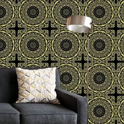 ArtzFolio Printed UV-Resistant Anti-Bacterial Abstract Gold Mandala Peel & Stick Wallpaper-image-75