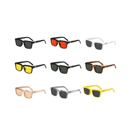 AUGEN Unisex Brown Lens & Brown Rectangle Sunglasses with-image-60