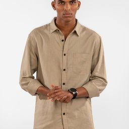 Eszett Spread Collar Casual Linen Shirt-picture-18