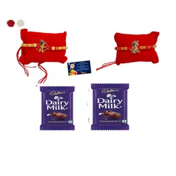 Ladoo Gopla n Ramlala Metal Rakhi choclate Greeting card n Roli-image-68