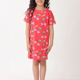 YK Girls Printed Pure Cotton Round Neck Nightdress-50