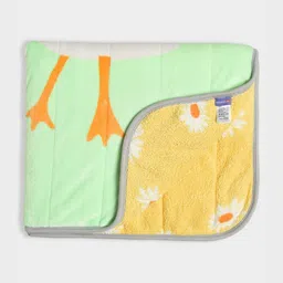 MiArcus Kids Green & Yellow Floral Printed Heavy Winter 210 GSM Double Bed Quilt-image-60