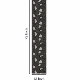 STITCHNEST Black & Grey Geometric Printed Tasseled Table Runner image 3