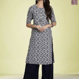 Moda Rapido Pack Of 2 Printed Round Neck Straight Kurtas-image-93