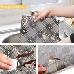 Kuber Industries Silver-Toned & Black Water Resistant Shelf Liner Organisers image 3