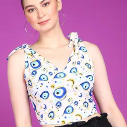 Popwings Women Self Design Print Regular Crop Top-image-75
