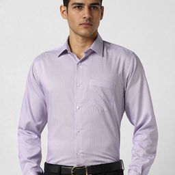 Van Heusen Men Regular Fit Spread Collar Textured Cotton Formal Shirt-image-57