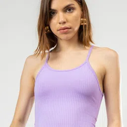 Redamancii Women Solid Shoulder Straps Polycotton Top-picture-10
