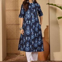 Sangria Women Floral Printed Mandarin Collar Kurta-picture-12