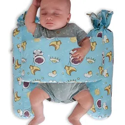 NeonateCare Infants Printed Blue Anti Rolling Bolster Pillow-image-43