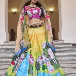 Fusionic Embroidered Semi-Stitched Lehenga & Unstitched Blouse With Dupatta-35