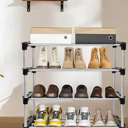 ADA Handicraft Black 4- Layer Shoe Rack image 4