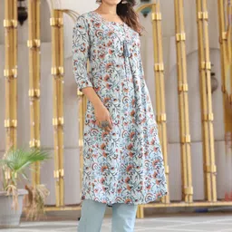 MILAAV Women Floral Printed Regular Kurti with Trousers-picture-17