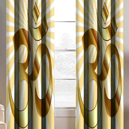 BELLA TRUE Yellow & White Ethnic Motifs Long Door Curtains-image-69