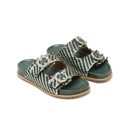 HATS OFF ACCESSORIES Women Textured Open Toe Flats with Buckles-picture-34