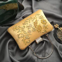 Toobacraft Floral Embroidered Pearls Studded Envelope Clutch-picture-34