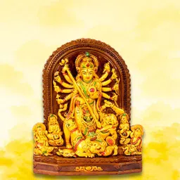 Rare Planet Yellow Maa Durga Religious Idol Showpieces-42