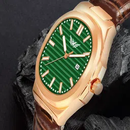 Hala Men Patterned Dial & Straps Analogue Watch PP-3100-Green Brown image 4