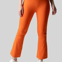 STRCH Women Flared-Fit High Rise Ankle Length Gym Bootcut Tights-picture-8