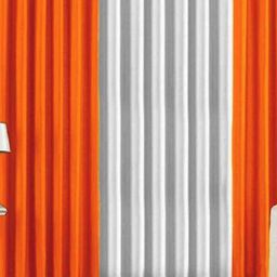BELLA TRUE Orange & White 3 Pieces Door Curtains-image-24