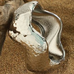 SOHI Silver-Plated The Dented-Wave Bangle-Style Bracelet-41