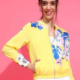 Oxolloxo Women Floral Lightweight Bomber Jacket-picture-10