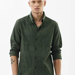 Snitch Men India Slim Fit Textured Button-Down Collar Casual Shirt-image-88