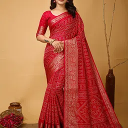 KALINI Bandhani Zari Bandhani Saree-48